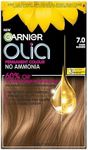 Garnier Olia 7.0 Dark Blonde, oil-powered, no-ammonia. 100% grey coverage. Luminous, long-lasting, vibrant dark blonde hair color with incredible shine and softness.