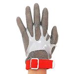 Schwer Highest Level Cut Resistant Stainless Steel Metal Mesh Chainmail Glove for Meat Cutting Butcher Glove ( L )