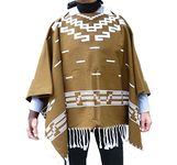 Straightline Mens Clint Eastwood Spaghetti Western Cowboy Poncho Large Brown