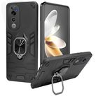 A rtistque Armor Bumper Back Case Cover for Vivo V40 / V40 Pro / T3 Ultra 5G | Stylish Ring Holder & Inbuilt Stand | Shockproof TPU Protective Design | 360 Degree | V40 / V40 Pro / T3 Ultra - Black