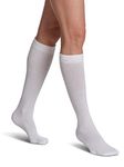 Sigvaris 160 Eversoft Diabetic Socks 8-15mmHg, Diabetic Calf Length Compression Socks - U XL White