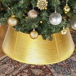 GRANNY SAYS Christmas Tree Collar Gold, Metal Tree Collar for Pencil Trees, Large Christmas Tree Stand Collar, 28" Pencil Tree Collar for 7.5 ft Tree, Decorative Christmas Tree Ring for Holiday