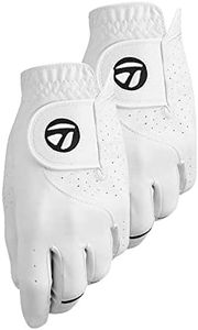 TaylorMade Golf STRATUS TECH GLOVE 2-PACK (WHITE, LEFT HAND, MEDIUM), WHITE(MEDIUM, WORN ON LEFT HAND)