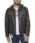 Levi's Men's faux leather outerwear jackets, Dark Brown, L UK