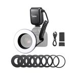 Godox MF-R76 Macro Ring Flash Light GN14 10 Levels Adjustable Brightness with 8pcs Adapter Ring Replacement for Canon Nikon Sony Fuji Olympus Panasonic Pentax DSLR Camera