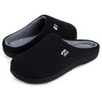 RockDove Women's Original Two-Tone Memory Foam Slipper, Size 7-8 US Women,Black/Grey