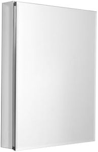 Zenna Home Zenith Aluminum Beveled Mirror Medicine Cabinet, 20 x 26 Inches, Frameless