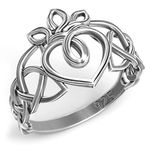 925 Sterling Silver Claddagh Rings for Women - Endless Celtic Knot Infinity Love Heart Crown Ring - Friendship Promise Engagement Rings - Norse Irish Jewelry - Handmade (7)