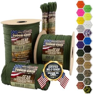 TOUGH-GRID 550 Paracord, 100% Nylon, Made in USA, Type III Mil-Spec 200 ft