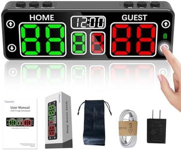 Ousmile Touch Screen Magnetic Digital Scoreboard, Portable Cornhole Score Keeper with Countdown Timer, Rechargeable Battery Powered Electronic Scoreboard for Outdoor, Sound Reminder, Button Control