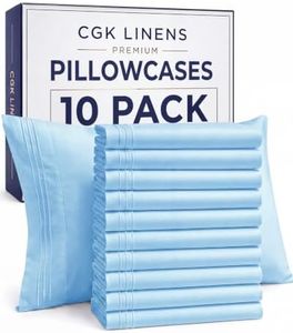 King Pillow Cases Set of 10 - Ultra Soft Hotel Quality Pillowcase Covers - Comfy. Cozy & Wrinkle Free - Shrink, Stain and Fade Resistant - Machine Washable Pillow Protectors - 10 Pcs Set - Light Blue