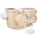 XtremepowerUS SuperFlow Variable Speed High-Flo Pool Pump In-Ground Swimming Pool Energy Efficient 230V, 1-1/2” & 2” Adapter Build-in Timer Control Panel (2.2, Horsepower)
