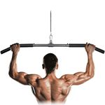 Lyndwin LAT Pull Down Bar with Full Wrapped, Cable Machine Bar Attachment for Gym, Triceps Biceps Pushdown bar Liftup Strength Training for Home Gym (1.2Wx37L)