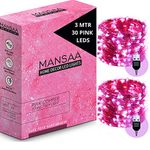 MANSAA® 3 MTR 30 LED USB String Light for Decoration (Pink (10ft, 30leds), 2)