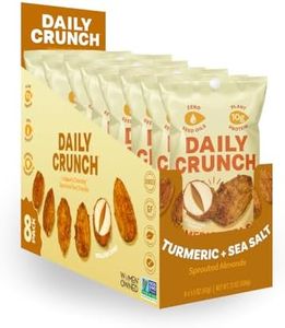 Daily Crunch Sprouted Almonds, 1.5 Ounce Mini, On-The-Go Bags, Sprouted and Dehydrated for a Unique Crunch, Keto Friendly, Non-GMO (1.5 Ounce, Turmeric & Sea Salt)