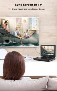 DBPOWER 12.5" Portable DVD Player – Swivel Screen, Rechargeable Battery