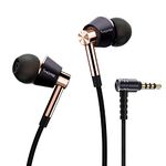1MORE Triple Driver in-Ear Headphones, Hi-Res Earphones with MEMS Microphone, Bass Driven Sound, in-Line Remote, 3.5mm Wired Earphones with USB C Jack Adapter, Gold