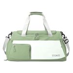 Storite Nylon 50 cms Imported Travel Duffle Bag Multi- Pocket Sports Shoulder Bag for Women with Wet Pocket & Shoe Compartment Weekender Overnight Travel Luggage Bag (Green - 50 x 18 x 29 cm)