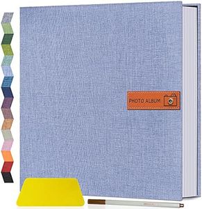 Popotop Large Photo Album Self Adhesive 4x6 5x7 8x10 Scrapbook Album DIY Picture Book,Gifts for Mom,Family Baby and Wedding,with Metal Pen and Plastic Board