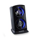 KLARSTEIN St. Gallen Premium - Automatic Watch Winder, Watch Rotator, Watch Winders, Watch Holder, Watch Case, Capacity: 2 x Automatic Watches, 4 Speeds, Right-Left Running, Black/Black