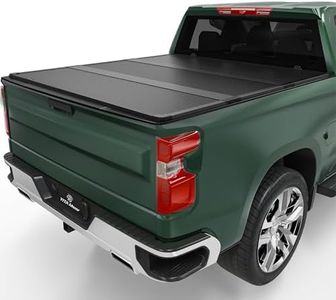 YITAMOTOR FRP Hard Tri-fold Truck Bed Tonneau Cover Fits for Chevy Silverado/GMC Sierra 1500 New Body Style 2019-2025, Fleetside 5.8 ft Bed
