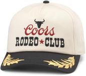 AMERICAN NEEDLE Coors Beer Rodeo Club Captain Adjustable Snapback Baseball Hat, Ivory/Black (24002A-COORS-IBLK), Club Captain (Ivory/Black), One Size