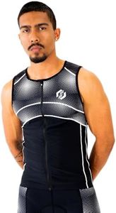 SLS3 Tri Top Men - Sleeveless Mens Triathlon Top – PRO Premium FX Material - 3 Pocket Triathlon Shirts for Men