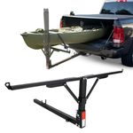 ECOTRIC Foldable Pick Up Truck Bed Hitch Extender Extension Rack Canoe Boat Kayak Lumber w/Flag
