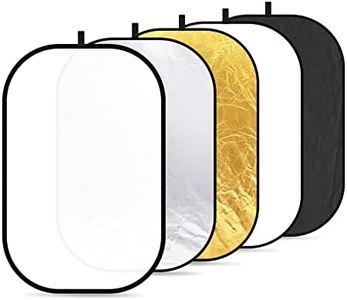 Neewer Portable 5 in 1 120x180cm/47x71 inch Translucent, Silver, Gold, White, and Black Collapsible Round Multi Disc Light Reflector for Studio or Any Photography Situation