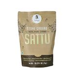 Adya Organics Sattu Powder | Gluten Free Roasted Black Chana Flour | 100% Natural & Gluten Free Chana Sattu l Atta with High Fiber | Sattu Drink Powder 1Kg- (Pack of 1)