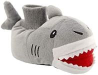 Yankee Toy Box Plush Shark Fish Toddler Boys Girls Sock Top Slippers (9-10 M US Toddler, Shark Grey)