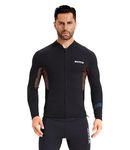 ZCCO Wetsuits Top Jacket 1.5mm Neoprene Suits Women Men Wetsuit Jacket Long Sleeve Dive Scuba Wet Suit Shirt Front Zip Wetsuits Shirts Vest for Spearfishing,Snorkeling,Surfing (men-black, S)