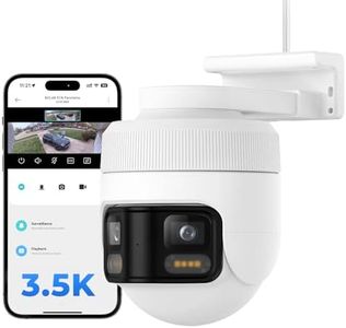 IMILAB EC6 Panorama 3.5K WiFi Plug-in Spotlight Camera: 180° Utra Widely View w/344° Rotatable Dual-Lens Security Camera Outdoor, 6MP Clarity Surveillance Cam, Motion Detection, Color Night Vision