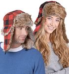 Tough Headwear Winter Trapper Hat - Russian Ushanka Trooper Aviator Hats for Men & Women, Snow Eskimo Hat with Ear Flaps