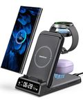 SwanScout Charging Station for Samsung, SwanScout 703S, Foldable 3 in 1 Wireless Charger for Samsung Galaxy S24/S24 Ultra/S23/S22/Note 20, Galaxy Watch 6/6 Classic/5/5 Pro/4, Galaxy Buds 2 Pro/Pro