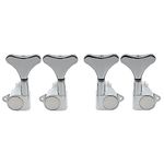 Musiclily 2R2L Sealed Bass Tuners Tuning Pegs Keys Machine Heads Set for 4 String Electric Bass, Chrome