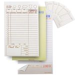 FMP Brands 3 Part Carbonless Guest Checks Pads, Perforated Server Note Pads Paper Total 250 sheets for Waitress Book, Waiter Food Receipt, and Business Checkbook with Guest Receipt