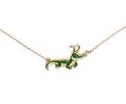 Marvel Studios Loki Alligator Pendant Necklace with Gold Chain and Extender | Fashion Jewelry, Costume Cosplay Accessories | MCU Superhero Comic Book Gifts and Collectibles