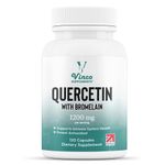 Vinco Quercetin Bromelain High Strength Supplement - Quercetin 1000mg & 200mg Bromelain Per Serving – Bromelain and Quercetin Supplement - Supports Immune System, Non-GMO & Gluten Free - 120 Capsules