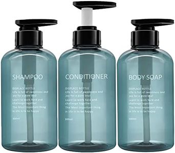 3 Pack Refillable Shampoo and Conditioner Bottles, 300ml Plastic Empty Shampoo Conditioner Dispenser for shower, Shampoo Bottle Pump Dispenser for Bathroom or Hotel
