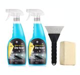 AA Winter Car Kit Fast Acting Deicer 2 x 750 ml, Ice Scraper x 1, Chamois Demister Pad x 1