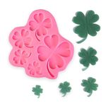 Cestony St. Patrick's Day 5-cavity Four leaf clover/Lucky Grass Shape Silicone Molds for DIY Cake Fondant Biscuit Cookies Soap Sugar Pudding Chocolate Hard Candies Dessert Candle Decor