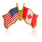 2-Pack Friendship Canada American Flag Lapel pins Bulk Metal United States US USA CA Candian Pins Souvenir Series Gifts