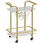 HOOBRO Gold Bar Cart for Home, 2-Ti