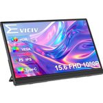 EVICIV Portable Monitor 15.6 Inch 1080P FHD Laptop Monitor with Mini HDMI/Type-C Interface, IPS Display Matte Monitor with 2pcs VESA Hole, External Monitor for PC/Mac/PS/Laptop/Phone