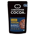 Christopher Cocoa, Dark Cocoa Powder, Unsweetened, 1Kg (Bake, Cake, Hot Chocolate, Drinking Shakes)