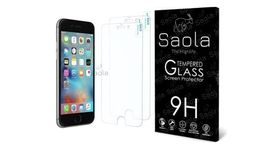 Saola 9H Clear Tempered Glass For Apple Iphone 8 Plus (Pack Of 2) with Free Installation Kit. Full screen Coverage - 5.5 inch