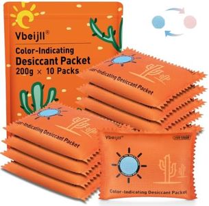 Vbeijll 200 Gram (10 Pack) Color-Indicating Desiccant Packs for Storage