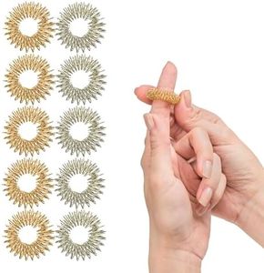 Spiky Sensory Finger Rings (Pack of 10) - Great Spikey Fidget Toy for Kids and Adults - Fun Set of Acupressure Toys from The Impresa Monkey Line - Great Classroom Supplies