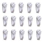 20Pcs Plastic Picture Hooks for Hard Wall Picture Hanging Kit Non-Trace Drywall Picture Nail Hook White Picture Hanger Set (4cm)